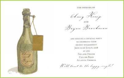 Bottle of Bubbly with tag invitation by Stevie Streck